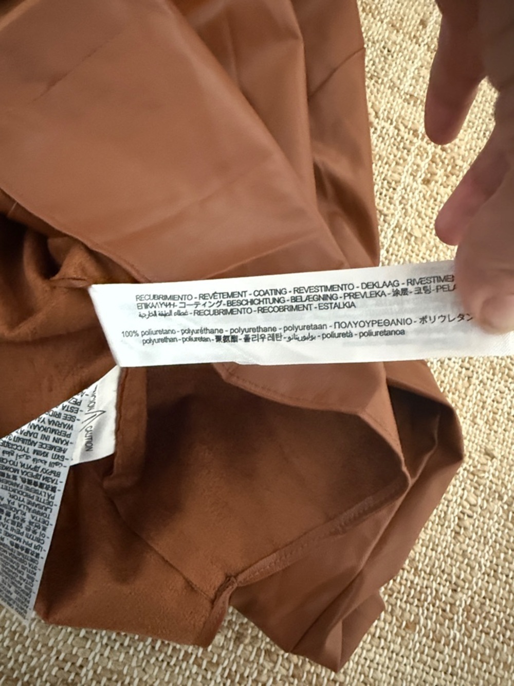ZARA FAUX LEATHER Button Down SHIRT JACKET OVERSHIRT Brown Tan Large - Picture 6 of 6